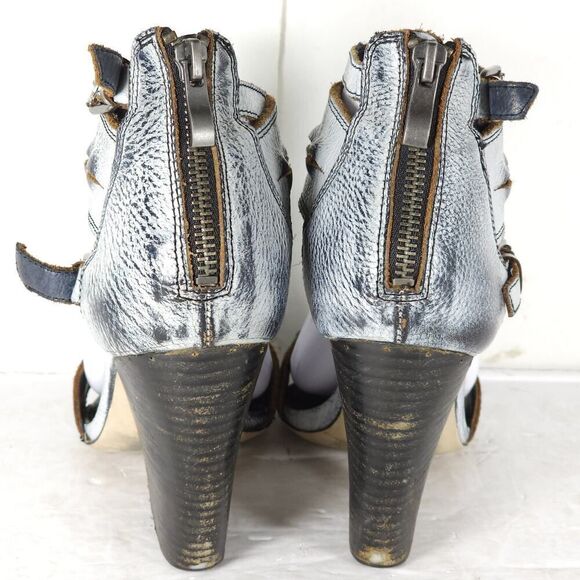 Mia MLE Women's Monterey US 7M Gray Silver Distressed Leather Open Toe Sandals - Picture 11 of 16